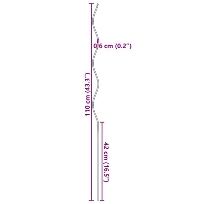 Pflanzenstütze 20 pcs Grün 110 x 0.6 x 0.6 cm Stahl