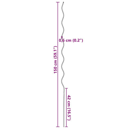 Pflanzenstütze 5 pcs Grün 110 x 0.6 x 0.6 cm Stahl