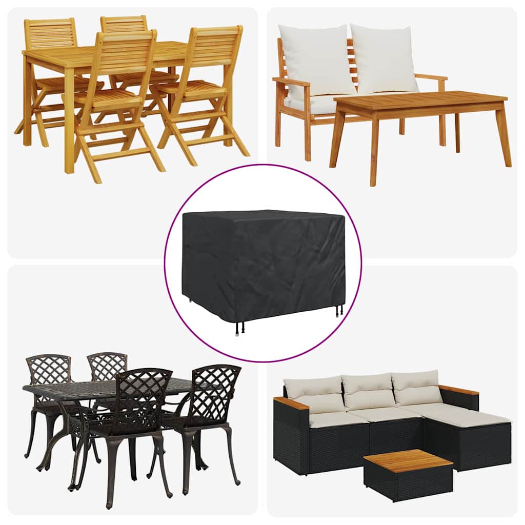 Möbelbezug Uni Schwarz 125 x 125 x 74 cm Stoff