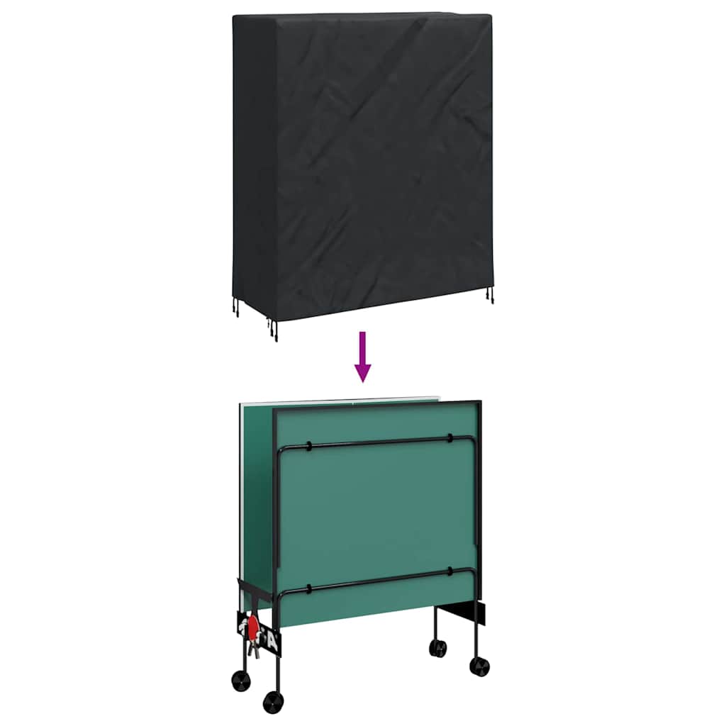 Pingpong Tischbezug Uni Schwarz 165 x 70 x 185 cm Stoff