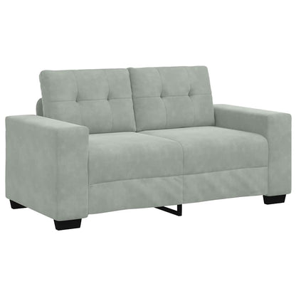 Zweisitzer-Sofa Hellgrau 160x77x82 cm Samt