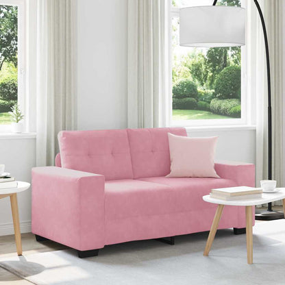 | Zweisitzer-Sofa | mit Kissen Rosa Samt