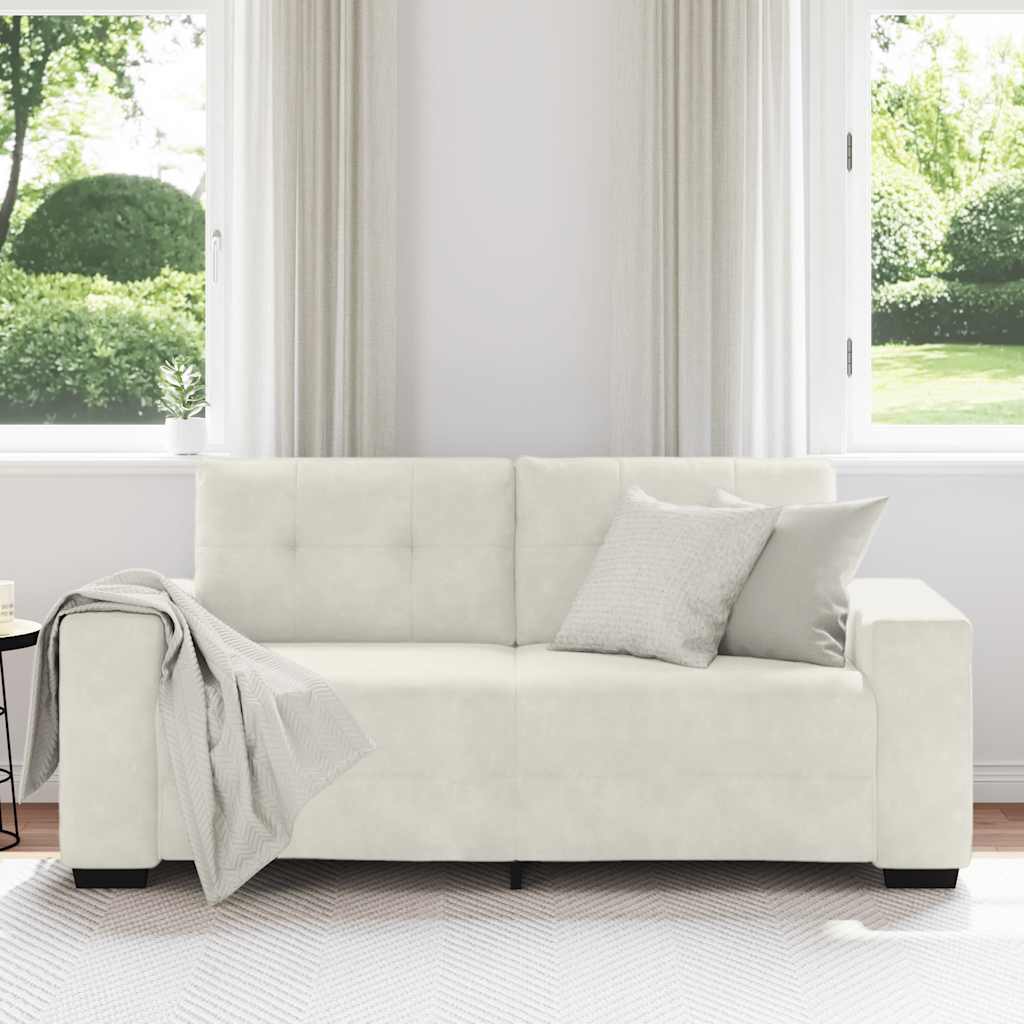 Zweisitzer-Sofa Creme 180x77x82 cm Samt