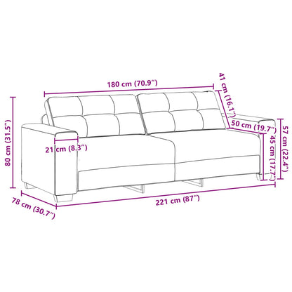 | 3-Sitzer-Sofa | mit Kissen Rosa Samt