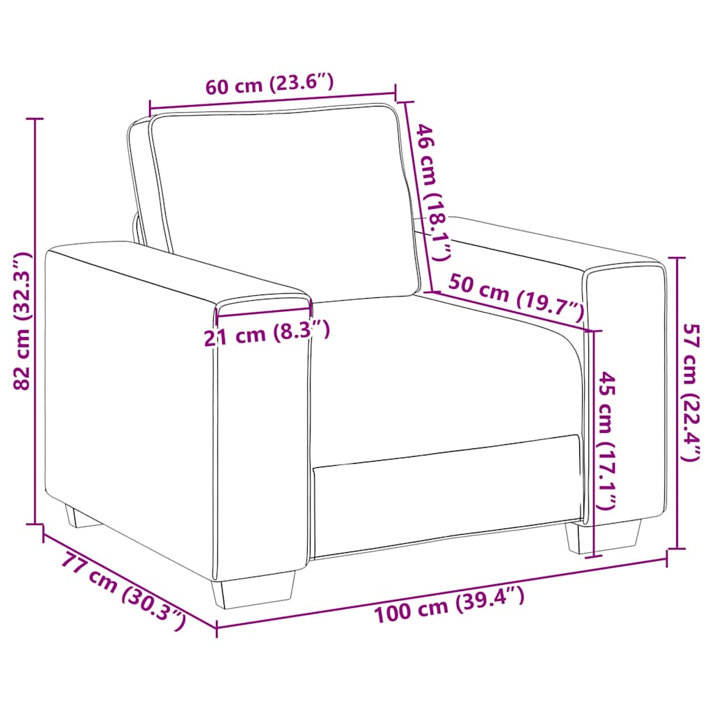 Sessel Taupe 100x77x82 cm Stoff