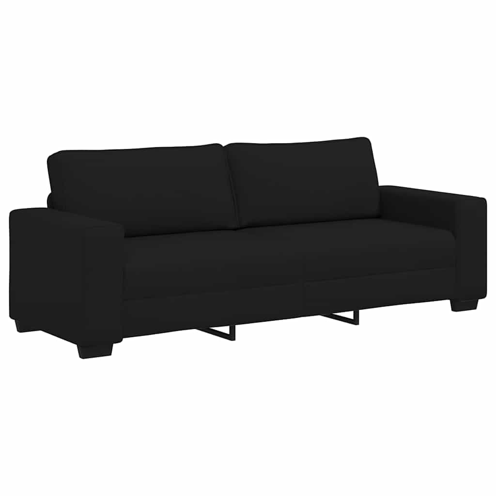 3-Sitzer-Sofa Schwarz 220x77x82 cm Stoff
