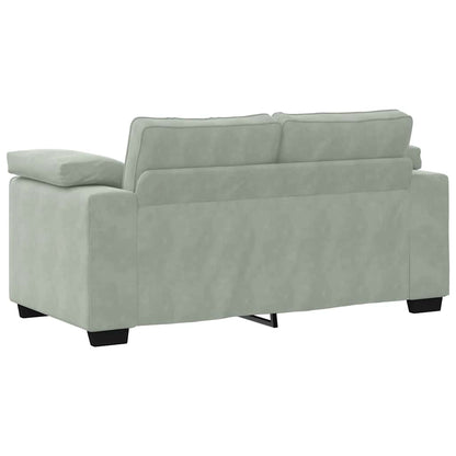 Zweisitzer-Sofa Hellgrau 160x77x82 cm Samt