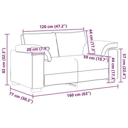 Zweisitzer-Sofa Blau 160x77x82 cm Samt