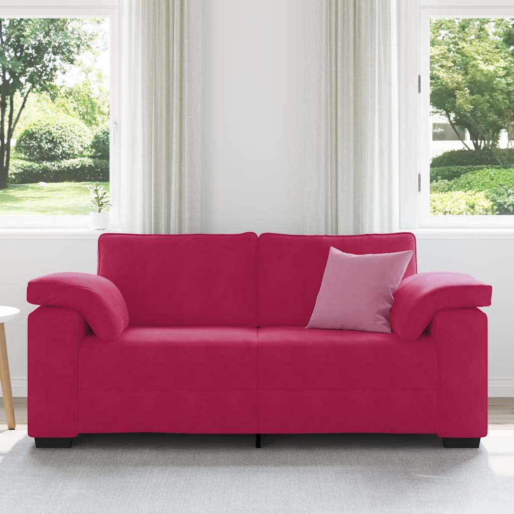 Zweisitzer-Sofa Weinrot 180x77x82 cm Samt