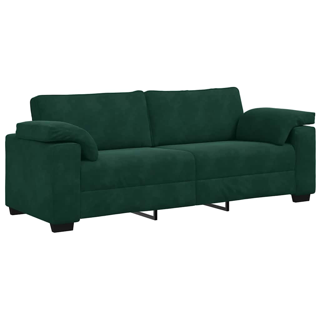 3-Sitzer-Sofa Dunkelgrün 220x77x82 cm Samt