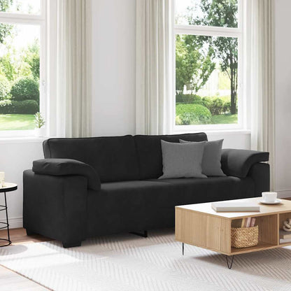 3-Sitzer-Sofa Schwarz 220x77x82 cm Samt