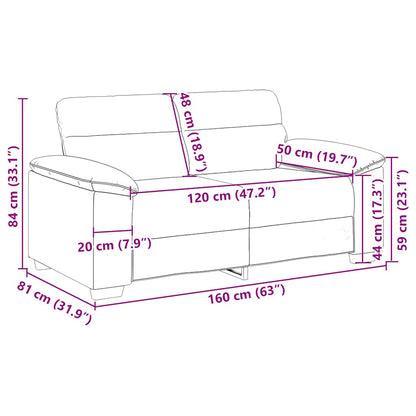 2-Sitzer-Sofa Taupe 160x81x84 cm Stoff