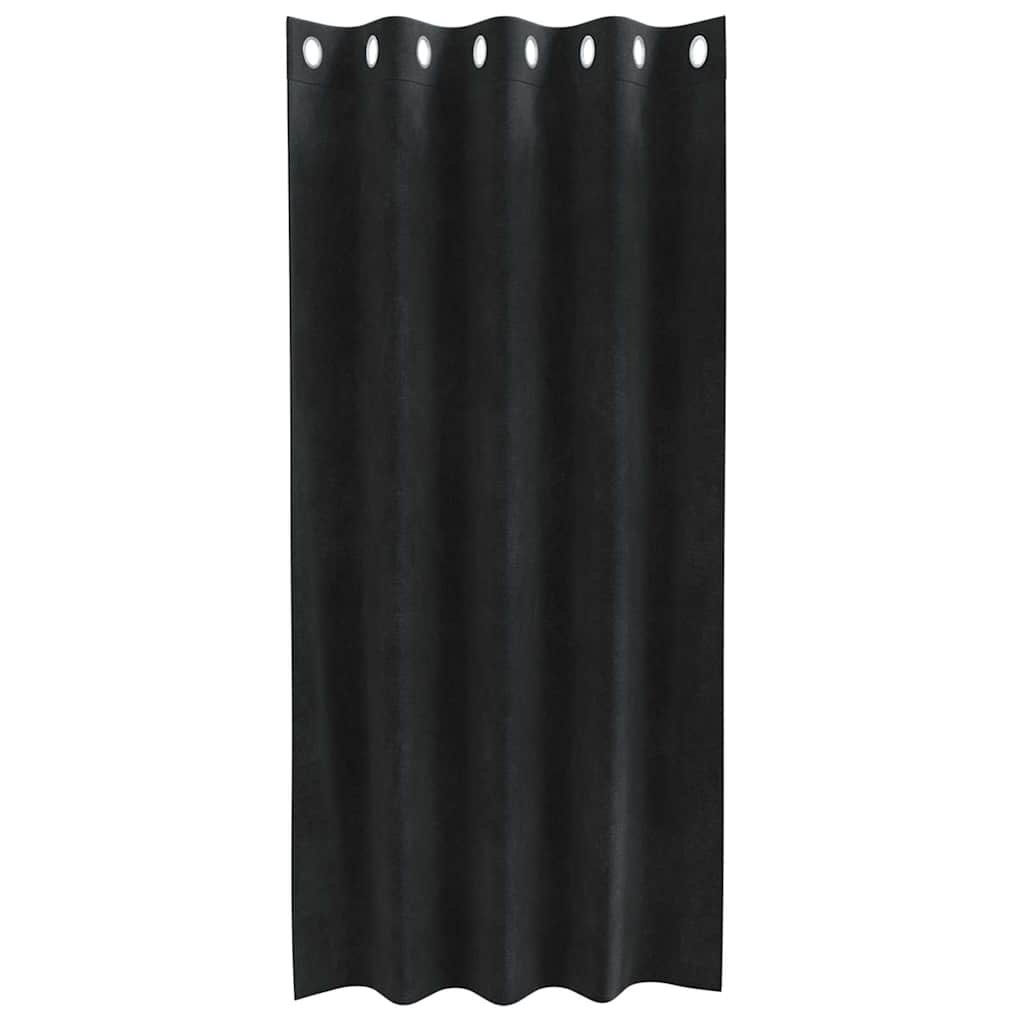 Verdunkelungsvorhänge 2 pcs Schwarz 140 x 175 cm Samt