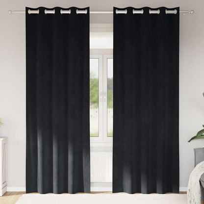 Verdunkelungsvorhänge 2 pcs Schwarz 140 x 225 cm Samt