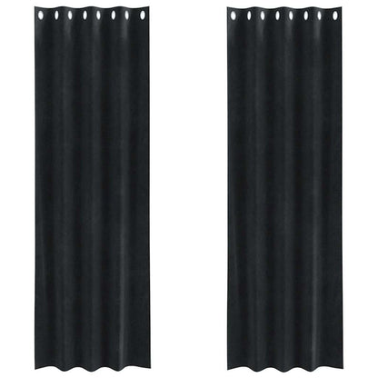 Verdunkelungsvorhänge 2 pcs Schwarz 140 x 245 cm Samt