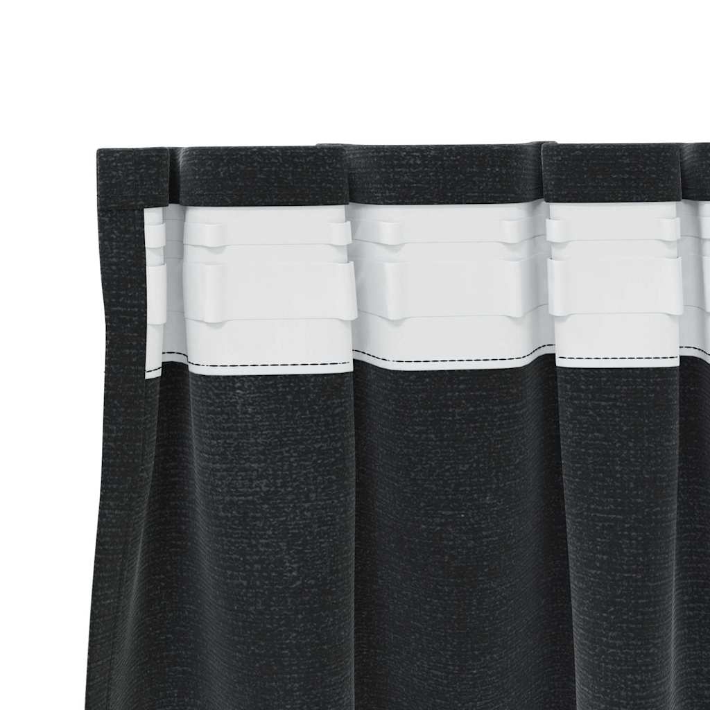 Verdunkelungsvorhänge 2 pcs Schwarz 140 x 175 cm Samt
