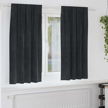 Verdunkelungsvorhänge 2 pcs Schwarz 140 x 175 cm Samt