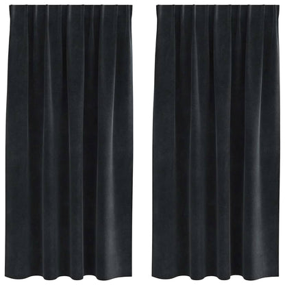Verdunkelungsvorhänge 2 pcs Schwarz 140 x 175 cm Samt