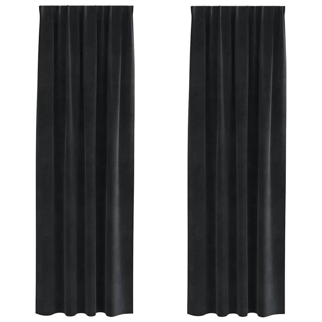 Verdunkelungsvorhänge 2 pcs Schwarz 140 x 260 cm Samt