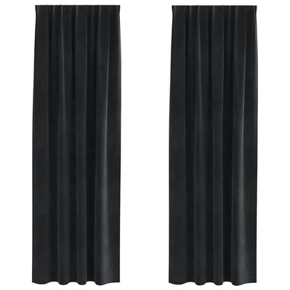 Verdunkelungsvorhänge 2 pcs Schwarz 140 x 260 cm Samt