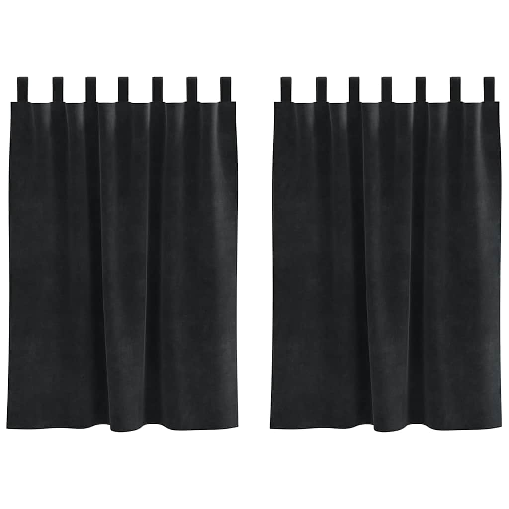 Verdunkelungsvorhänge 2 pcs Schwarz 140 x 140 cm Samt
