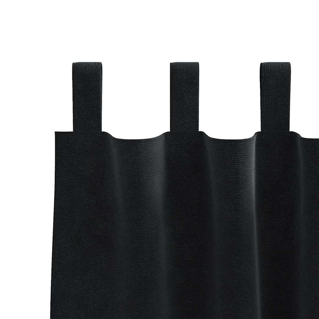 Verdunkelungsvorhänge 2 pcs Schwarz 140 x 175 cm Samt