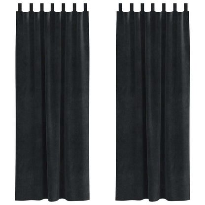 Verdunkelungsvorhänge 2 pcs Schwarz 140 x 225 cm Samt