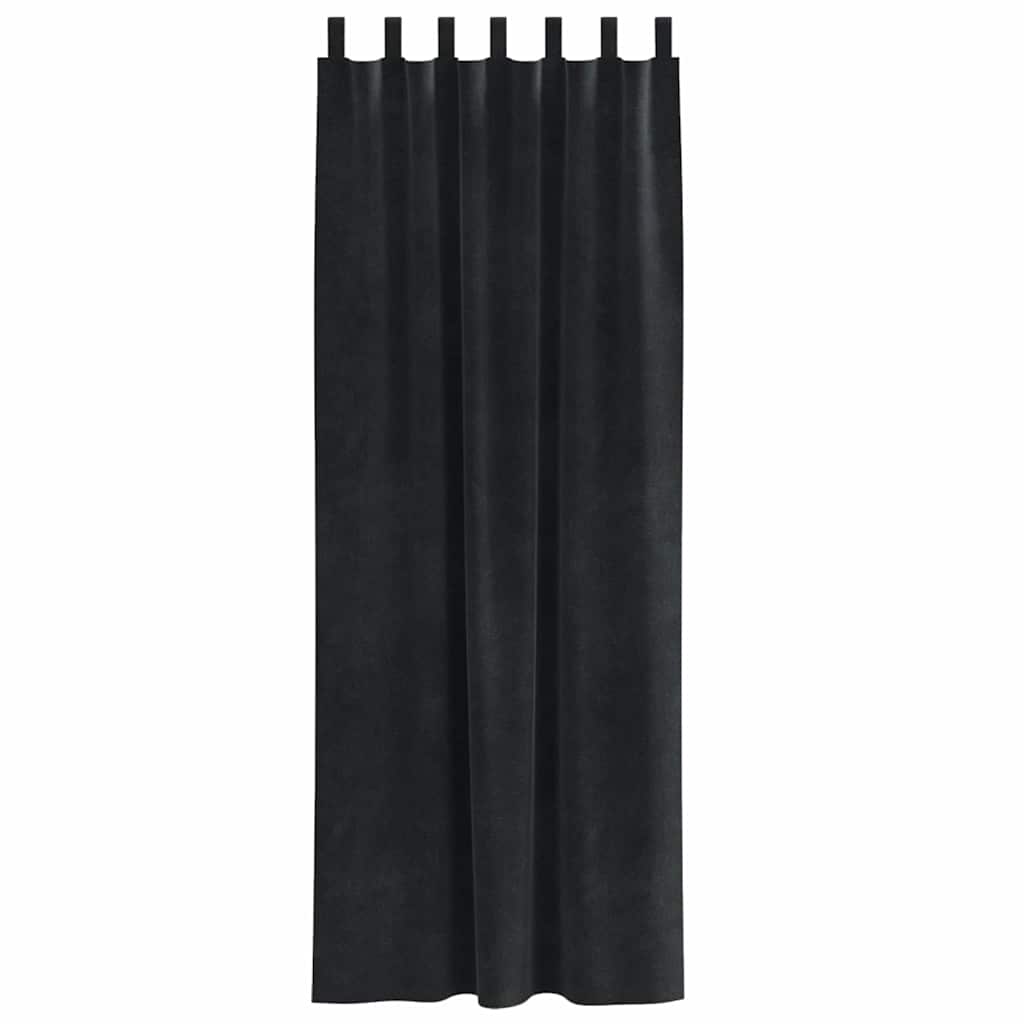 Verdunkelungsvorhänge 2 pcs Schwarz 140 x 225 cm Samt