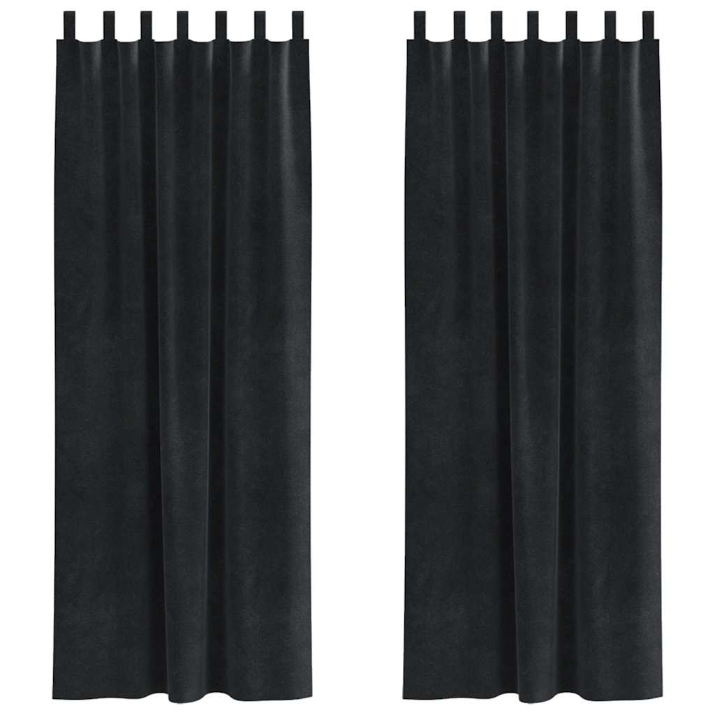 Verdunkelungsvorhänge 2 pcs Schwarz 140 x 260 cm Samt