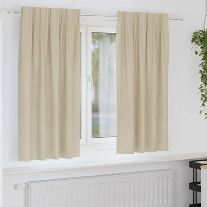 Verdunkelungsvorhänge 2 pcs Creme 140 x 175 cm Samt