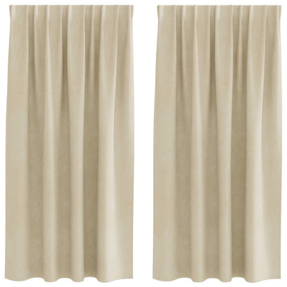 Verdunkelungsvorhänge 2 pcs Creme 140 x 175 cm Samt