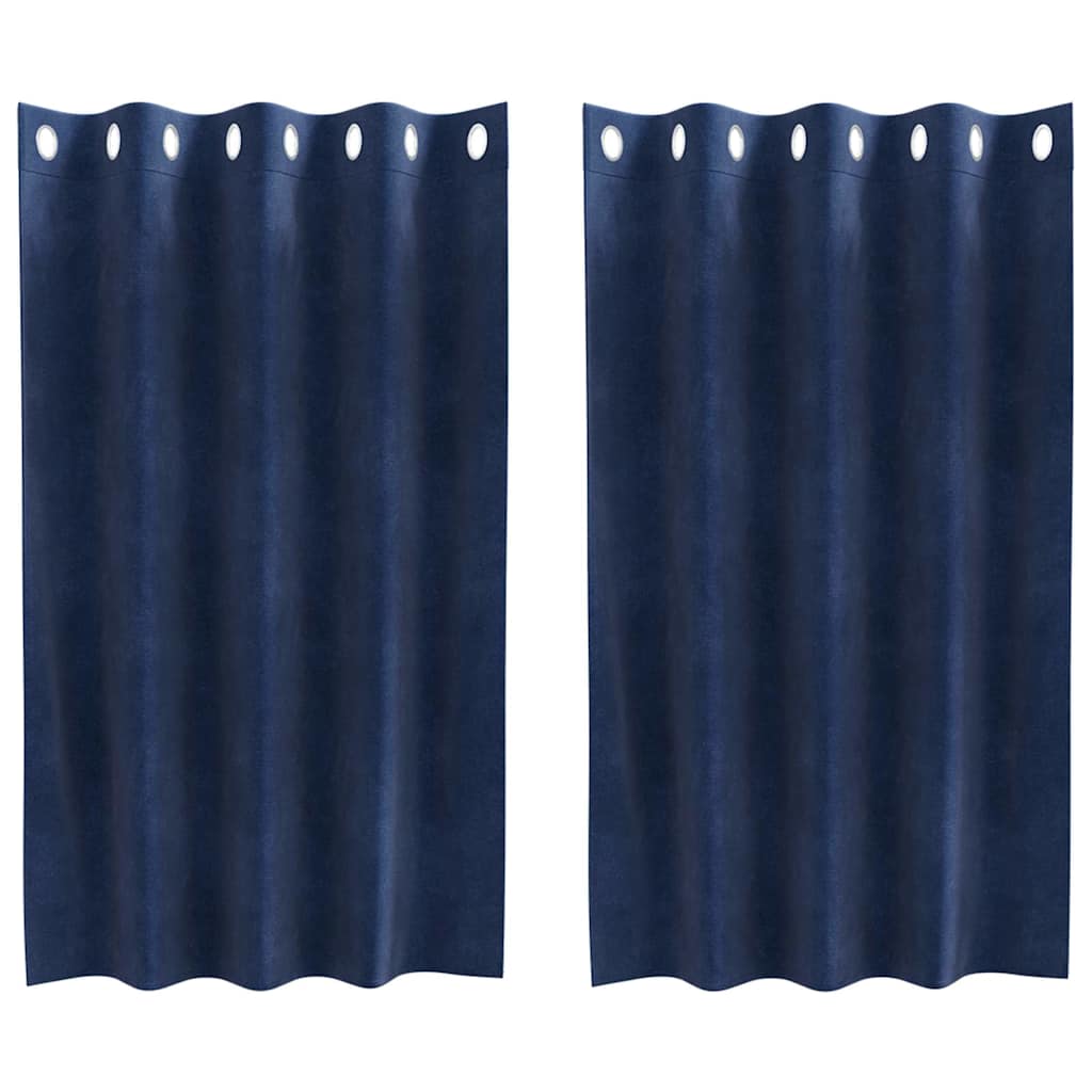 Verdunkelungsvorhänge 2 pcs Dunkelblau 140 x 140 cm Samt