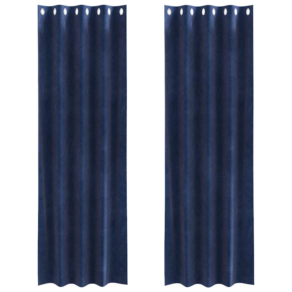 Verdunkelungsvorhänge 2 pcs Dunkelblau 140 x 245 cm Samt