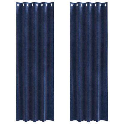 Verdunkelungsvorhänge 2 pcs Dunkelblau 140 x 245 cm Samt