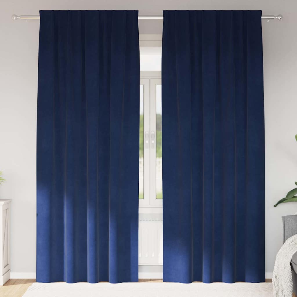 Verdunkelungsvorhänge 2 pcs Dunkelblau 140 x 245 cm Samt