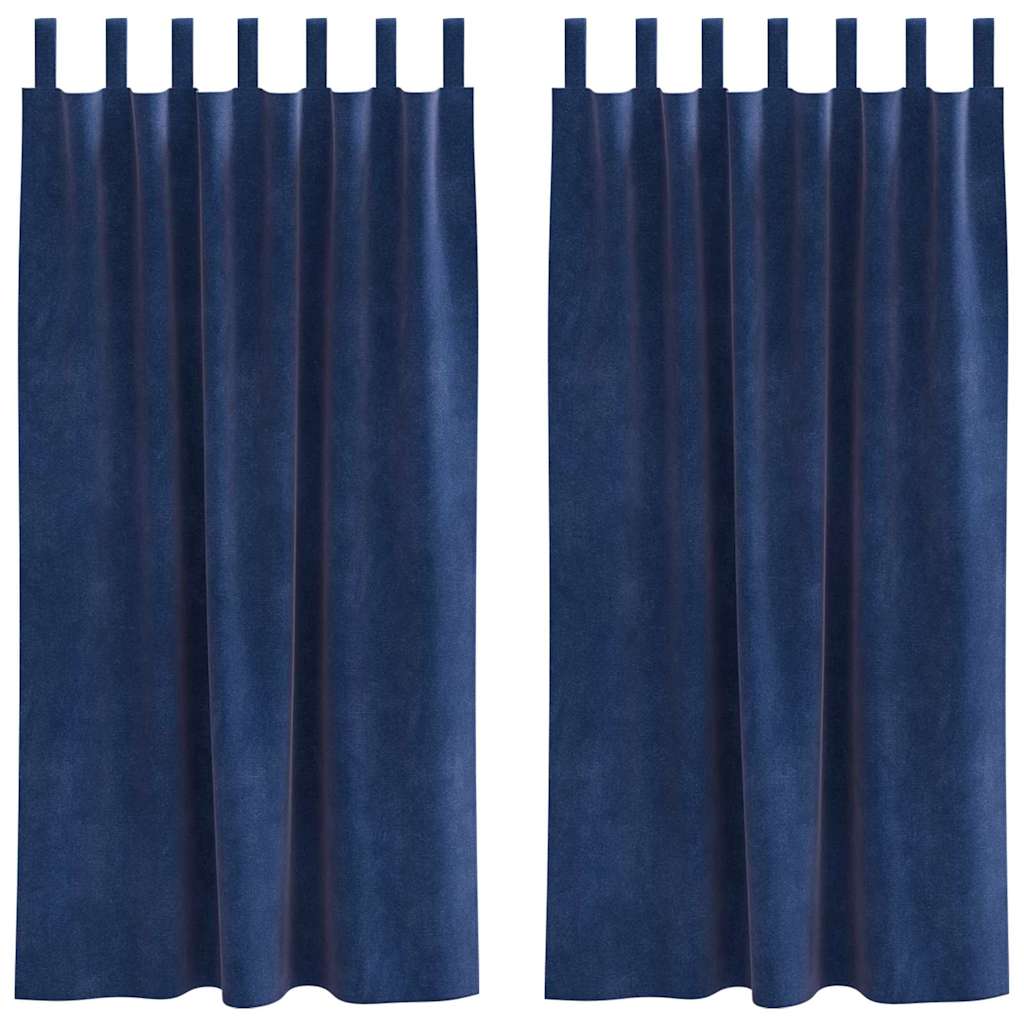 Verdunkelungsvorhänge 2 pcs Dunkelblau 140 x 175 cm Samt