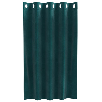 Verdunkelungsvorhänge 2 pcs Dunkelgrün 140 x 140 cm Samt