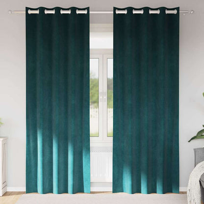 Verdunkelungsvorhänge 2 pcs Dunkelgrün 140 x 260 cm Samt