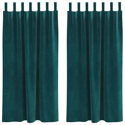 Verdunkelungsvorhänge 2 pcs Dunkelgrün 140 x 175 cm Samt
