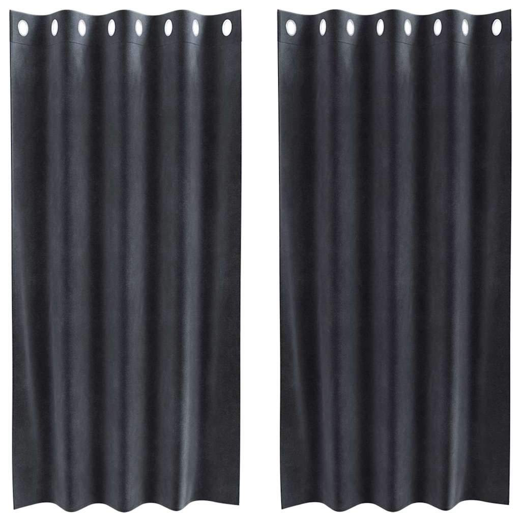 Verdunkelungsvorhänge 2 pcs Dunkelgrau 140 x 175 cm Samt