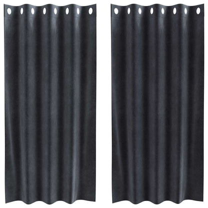 Verdunkelungsvorhänge 2 pcs Dunkelgrau 140 x 175 cm Samt