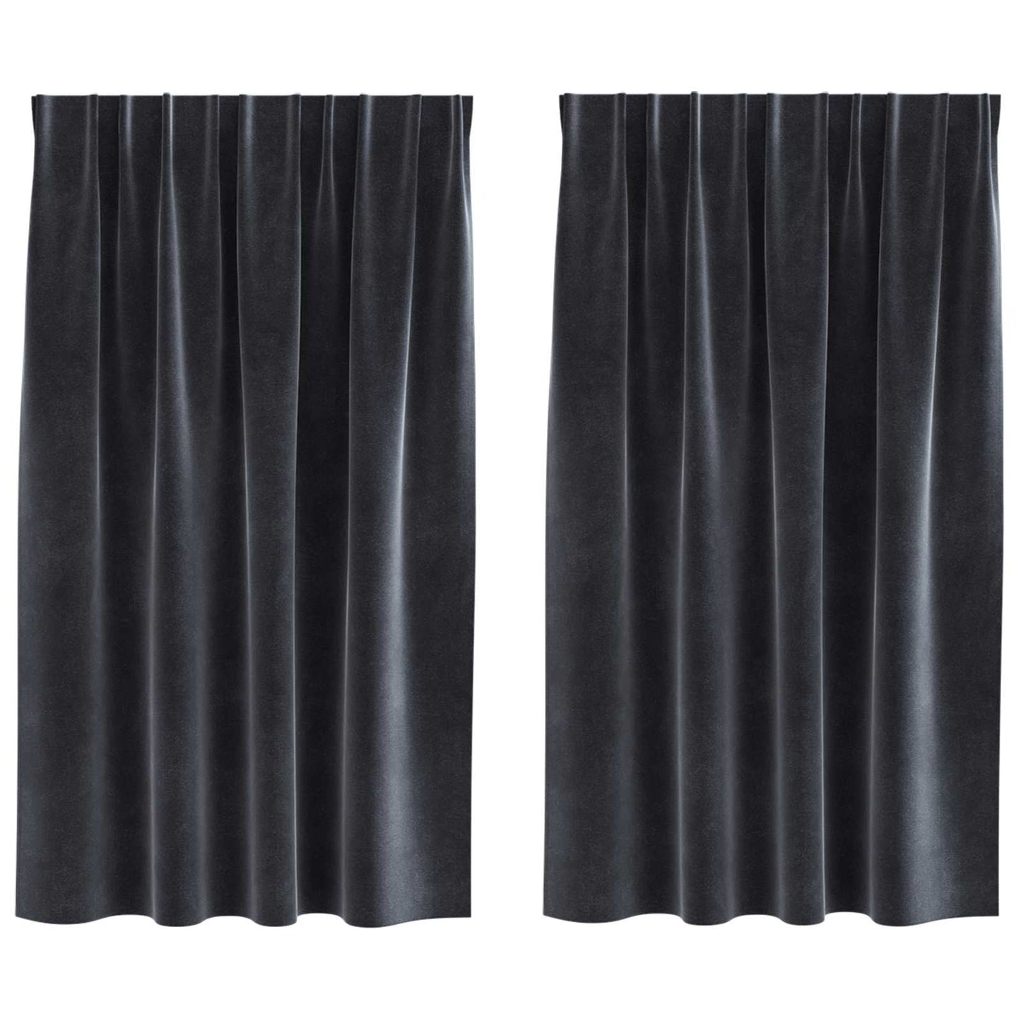 Verdunkelungsvorhänge 2 pcs Dunkelgrau 140 x 140 cm Samt