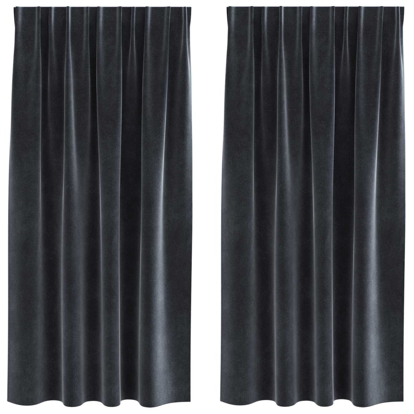 Verdunkelungsvorhänge 2 pcs Dunkelgrau 140 x 175 cm Samt