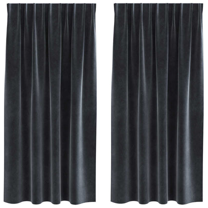 Verdunkelungsvorhänge 2 pcs Dunkelgrau 140 x 175 cm Samt