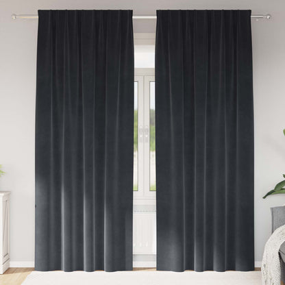 Verdunkelungsvorhänge 2 pcs Dunkelgrau 140 x 260 cm Samt
