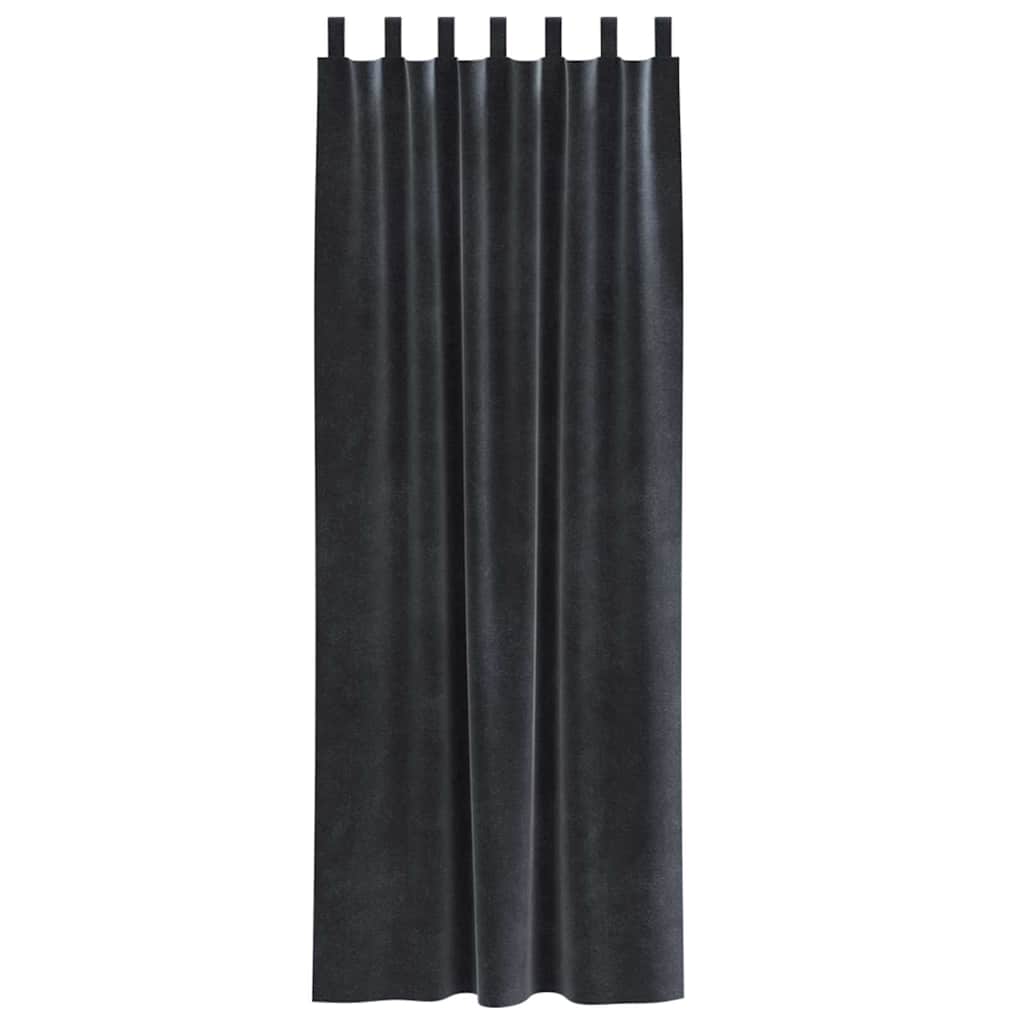 Verdunkelungsvorhänge 2 pcs Dunkelgrau 140 x 225 cm Samt