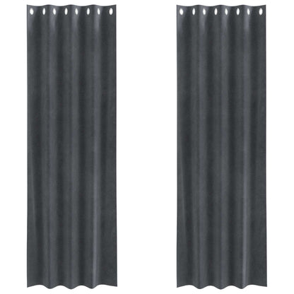 Verdunkelungsvorhänge 2 pcs Hellgrau 140 x 245 cm Samt
