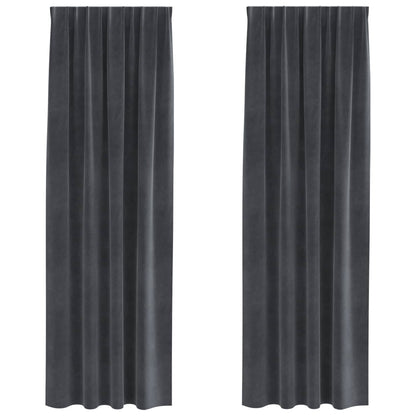 Verdunkelungsvorhänge 2 pcs Hellgrau 140 x 260 cm Samt