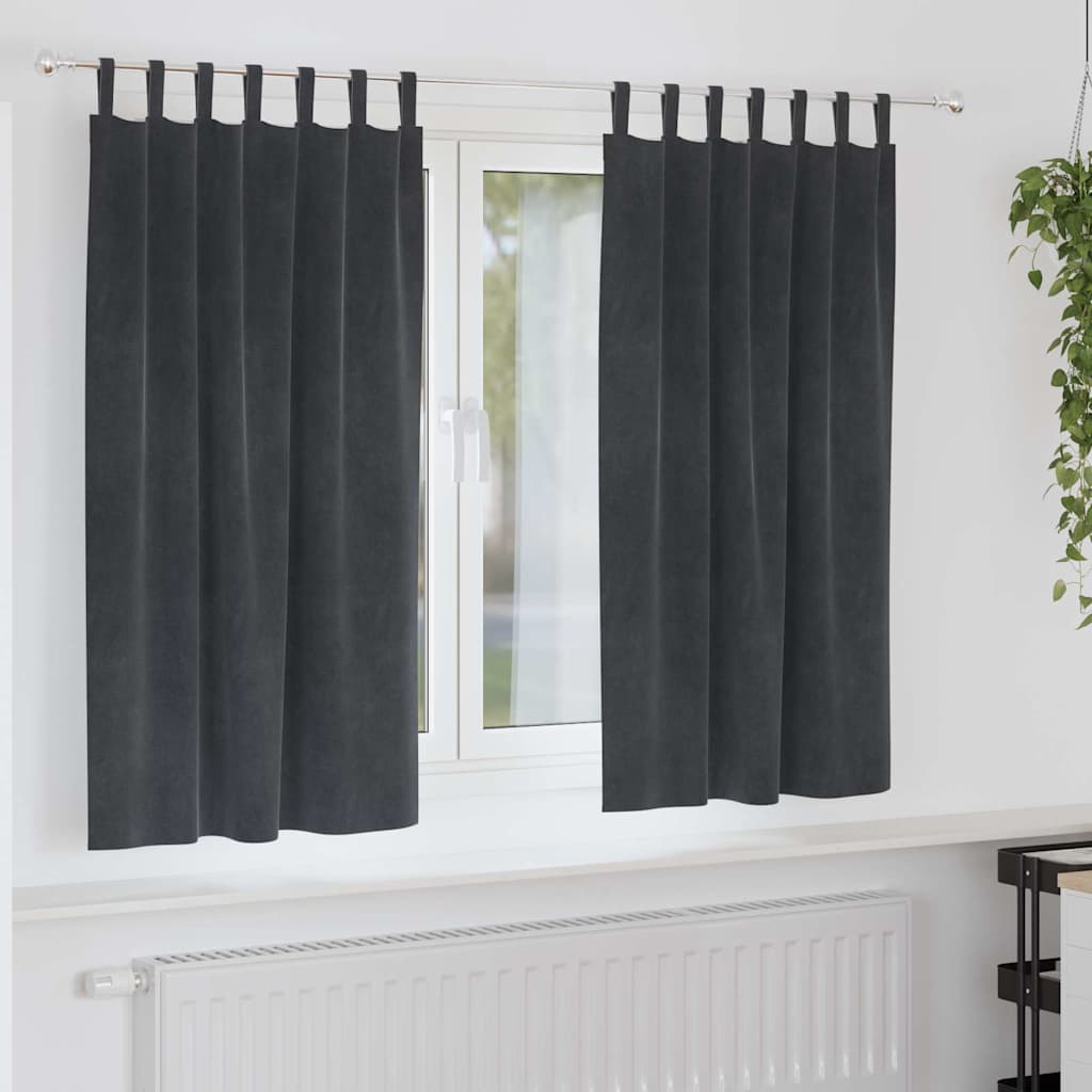 Verdunkelungsvorhänge 2 pcs Hellgrau 140 x 175 cm Samt
