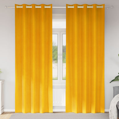 Verdunkelungsvorhänge 2 pcs Senfgelb 140 x 260 cm Samt